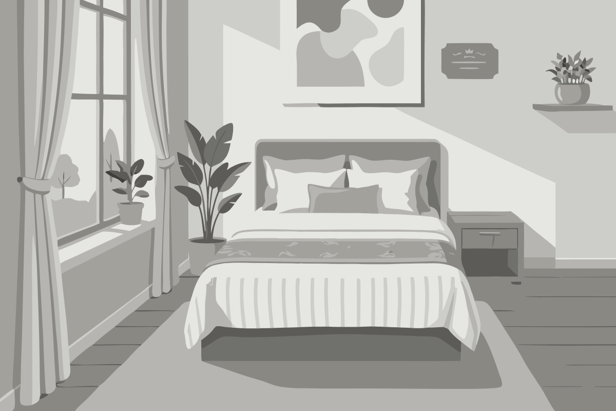 Two-Bedroom Room with One Double Bed, Two Twin Beds and Sofa Bed